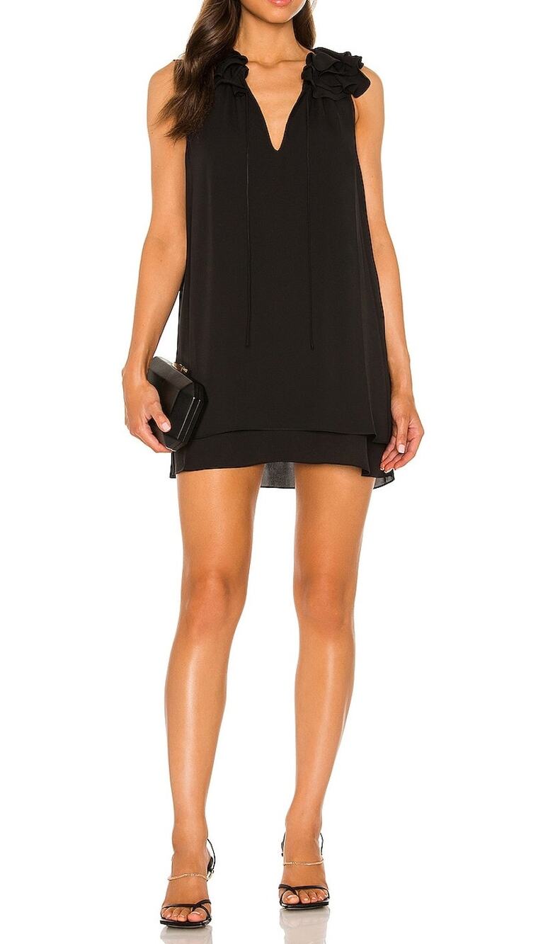 Amanda Uprichard Ruffled Black Belle Dress Size XS